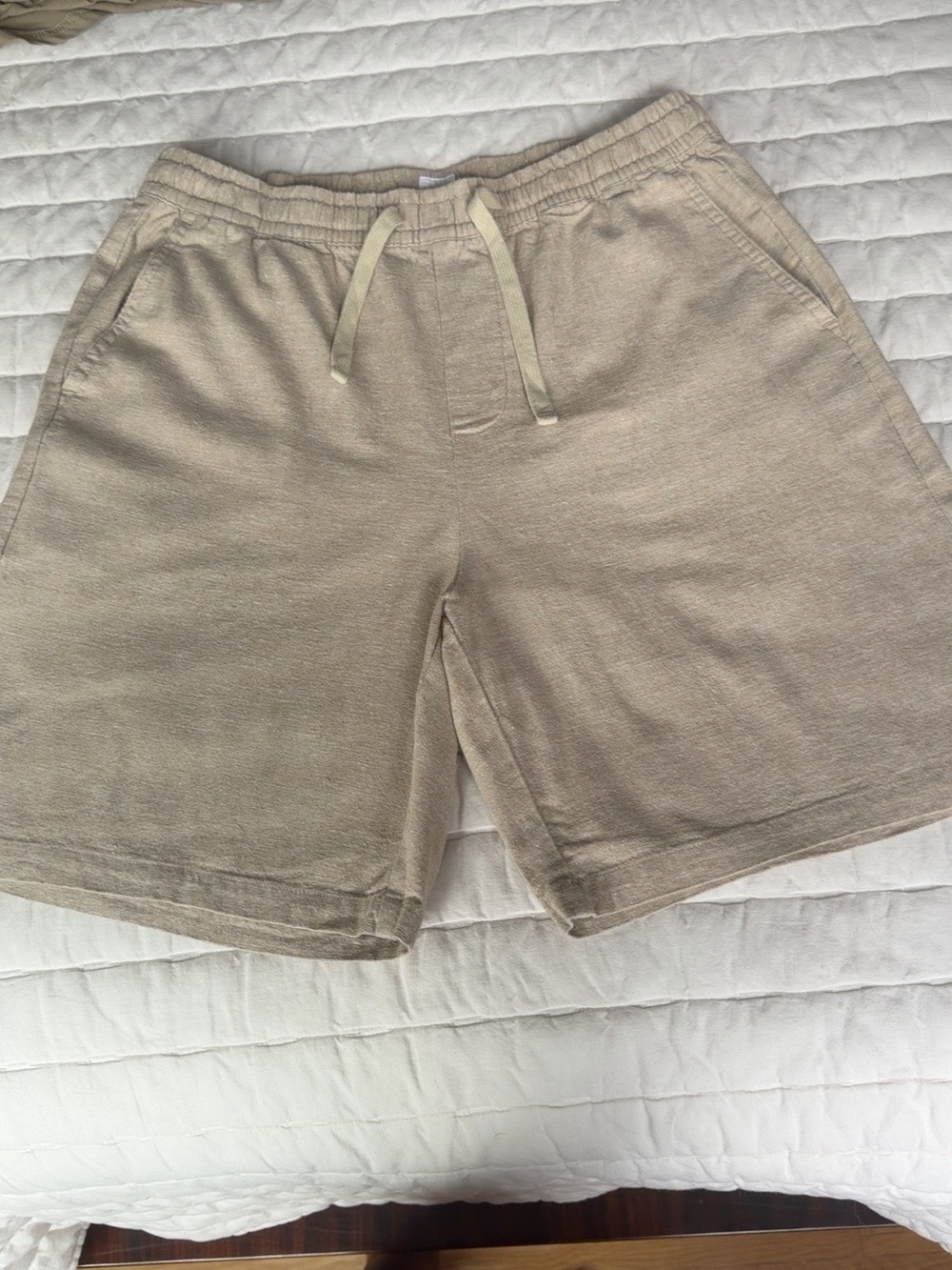 GAP Men’s Linen Cotton Easy Shorts Size S Tan Khaki Drawstring